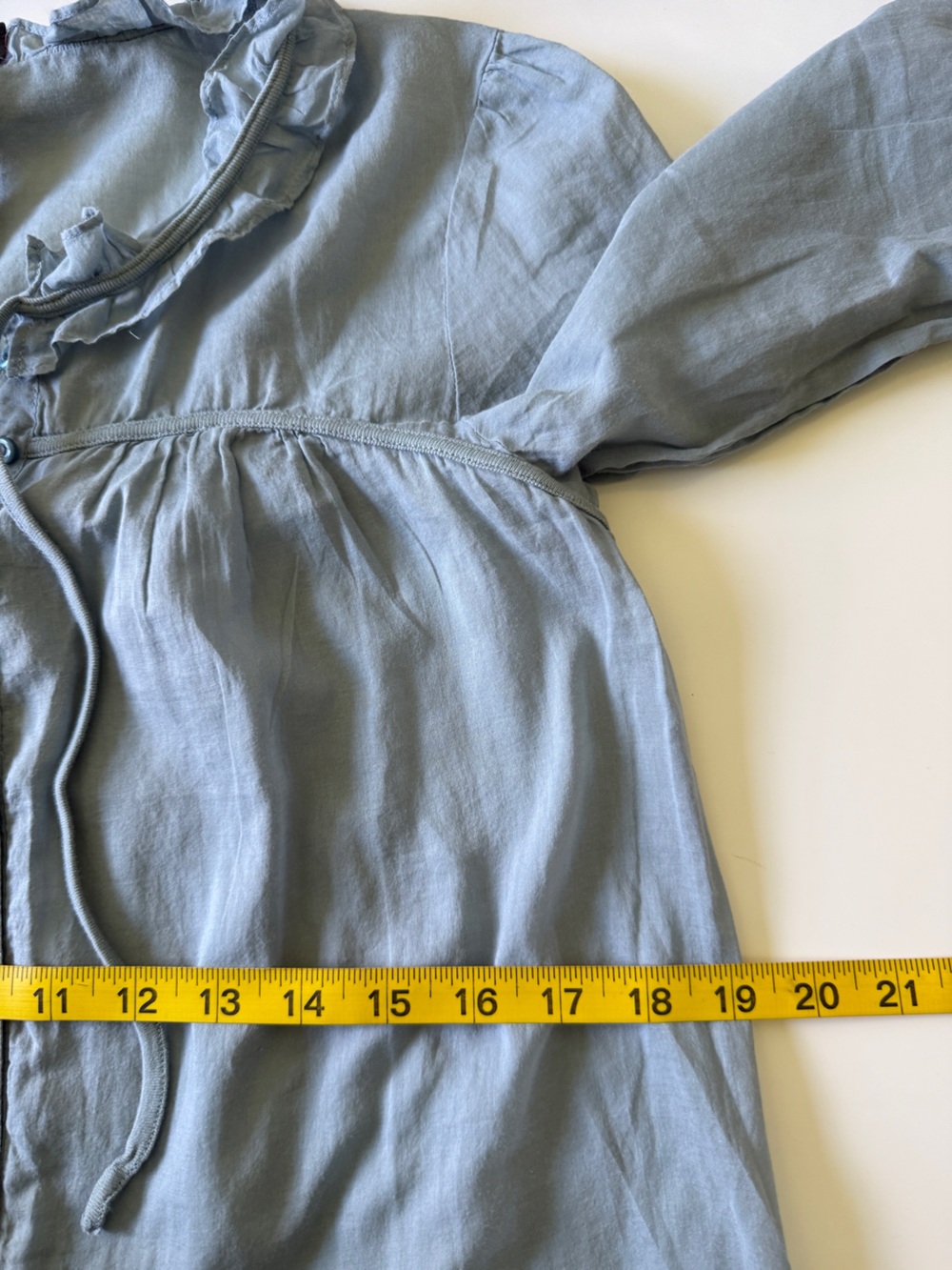 Cop.Copine Pale Blue Ruffle Button-Front Mini Dress s/m - Picture 15 of 16